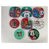 (8) Holiday Plates featuring Disney Characters