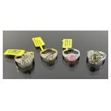 (2) 925 Sterling Silver Rings, three made in India