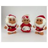 (2) 8" Russ Santa Troll Dolls
