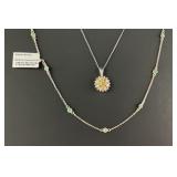 (2) 925 Sterling Silver Necklaces with Magnetic Cl