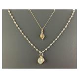(2) 925 Sterling Silver Necklaces, Made in India,