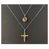 (2) 925 Sterling Silver Necklaces with Magnetic Cl