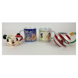 (4) Mugs including Princesses, The Art of Disney,