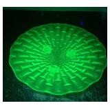 Uranium Glass Cake Plate