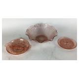 Pink Glass Serving Dishes