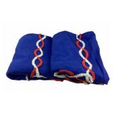 Blue Chenille Bedspreads With Red Anchor Design