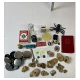 Bicycle Playing Cards, Hag Stones, Coins, Trinkets