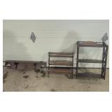 Wood Shelves (3) One With Ornate Carved Flower