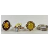 .925 Sterling Silver Rings: Flower 4.32g TW s7,