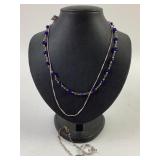 .925 Sterling Silver necklace 12.08g TW, green