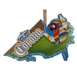 24" x 20" Corona Beer Parrot Mexico Map Metal