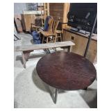 Rustic Wood Bench (10 in. X 56 in. X 20 in. H)