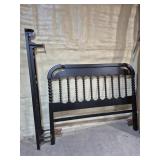Wood Headboard 64 Inches Wide Black & Metal Bed