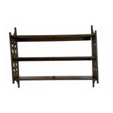 Wooden Hanging Wall Shelf With Cutout Sides