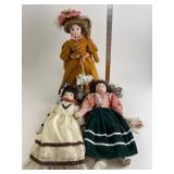 Porcelain Dolls with Decorative Dresses
