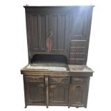 Wood Dry Sink / Work Station 2 Piece Cabinet (50