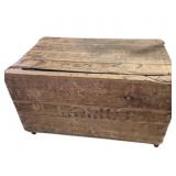 Wood Crate On Wheels With Fabric Lining (31 in. X