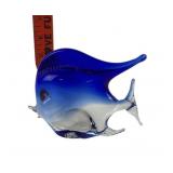 Murano Glass Blue Fish Sculpture