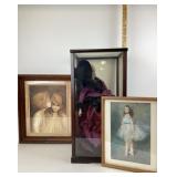 Victorian Style Porcelain Doll with Display Case &