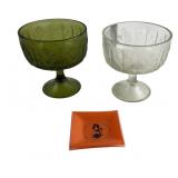 Glass Candy Dishes, Orange Playboy Club Trinket Di