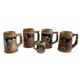 Ceramic Beer Steins with Tavern Scenes