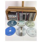 Country CDs, Cassette Tapes, and Wooden Crate, Elt