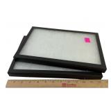 (2) glass lid display cases