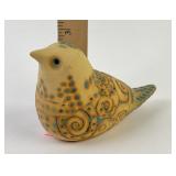 Studio art pottery bird signed Scandinavian