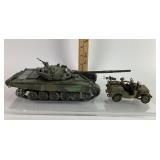 Military Tank Model, Jeep with Figures