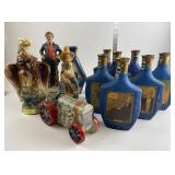 Empty Ceramic Decanters, Figures, Tracto