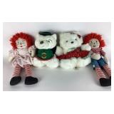 Raggedy Ann Dolls, Christmas Teddy Bears