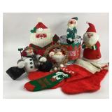 Christmas Crunch Tin, Santa, Snowmen