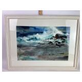 Edgar Whitney Watercolor Seascape, Artist Signatur