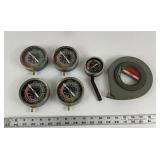 Pressure Gauges and Measuring Tape