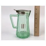 Uranium green depression glass syrup pitcher