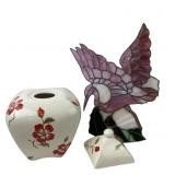 Ceramic Ginger Jar & Glass Mosaic Hummingbird