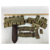 WWII Canvas Ammo belt with US BOYT 42 leather