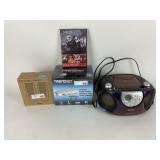 Philips CD Player, Logitech Speakers, DVD, Trendne