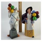 2 Royal Doulton: Clown, Woman Selling Balloons