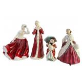 4 Royal Doulton: Wintertime Women and girl