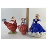 3 Royal Doulton: Women on a windy day