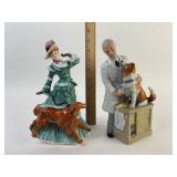 2 Royal Doulton: Veterinarian, woman and dogs