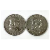 (2) 1963 Franklin Half Dollar coins