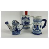 Delft Blue Ceramic Mugs, Mini Watering Can