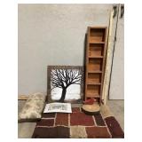 1800s Bridge Sketch, Wooden Shelf, Cardinal Stump