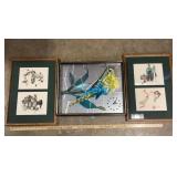 Norman Rockwell Prints & Macaw Foil Clock