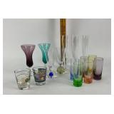 Glassware With Colored and Clear Designs