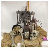 Halloween Skeleton Decor with Lanterns