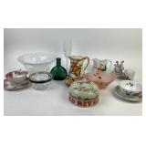 Bohemia Crystal Bowl, Porcelain Tea cups