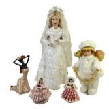 Porcelain Bride Doll, Karl Klette Dresden Lace Fig